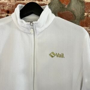 VTG Vail Full-Zip White Women's Fleece Jacket Size L 21x24